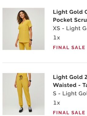 Figs light gold Scrub set